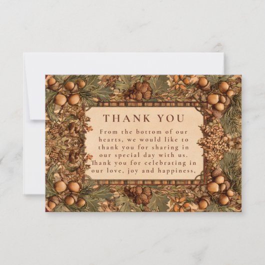 Golden Oak Forest Wedding サンキューカード (正面)