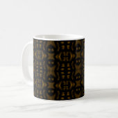 Golden Obsidian Tribal Ikat Pattern コーヒーマグカップ (正面左)