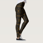 Golden Obsidian Tribal Ikat Pattern レギンス (右)