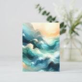 Golden Ocean Flow Abstract Waves シーズンポストカード (スタンド正面)