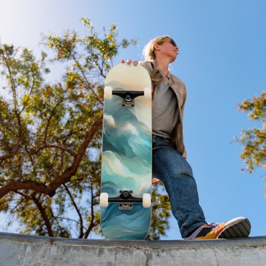 Golden Ocean Flow Abstract Waves スケートボード (室外1)