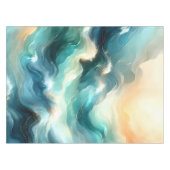 Golden Ocean Flow Abstract Waves テーブルクロス (正面(横))