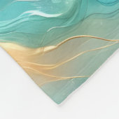 Golden Ocean Flow Abstract Waves フリースブランケット (角)