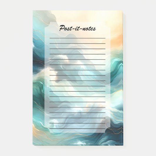 Golden Ocean Flow Abstract Waves ポストイット (正面)