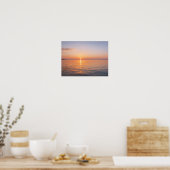Golden Ocean Sunset Horizon Calm Sea ポスター (キッチン)
