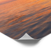 Golden Ocean Sunset Horizon Calm Sea ポスター (角)