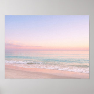 Golden Ocean Sunset Horizon Calm Sea ポスター