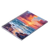 Golden Ocean Sunset | Watercolor Coastal Radiant ノートブック (左側)