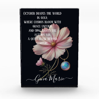 Golden October Poem with Cosmos and Opal Glow フォトブロック
