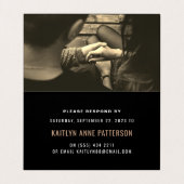 Golden Ombre、写真モダンRSVPカード 名刺 (内部フラット)