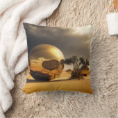 Golden Orbs in the Desert Storm クッション (ブランケット)