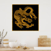 Golden oriental dragon 01 ポスター (キッチン)