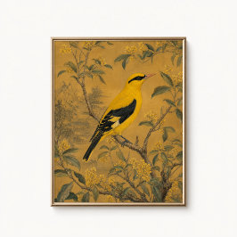 Golden Oriole Chinoiserie Wall Poster ポスター