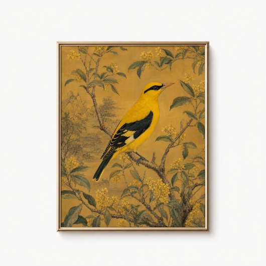 Golden Oriole Chinoiserie Wall Poster ポスター
