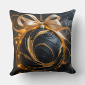 Golden Ornament Glamour Throw Pillow クッション (裏面)