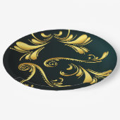 Golden ornament paper plates ペーパープレート (アングル)