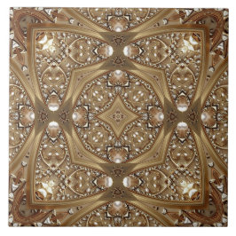 Golden Ornate Ceramic Tile タイル