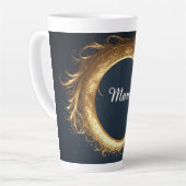 Golden Ornate Circular Ring カフェラテマグ (左アングル)