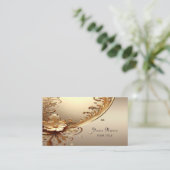 Golden Ornate Floral Business Card 名刺 (スタンド正面)