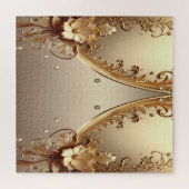 Golden Ornate Floral Jigsaw Puzzle ジグソーパズル (横)