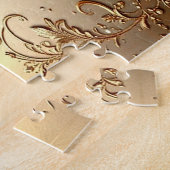 Golden Ornate Floral Jigsaw Puzzle ジグソーパズル (側面)