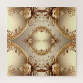 Golden Ornate Floral Jigsaw Puzzle ジグソーパズル (横)