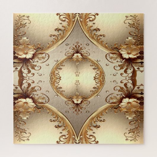 Golden Ornate Floral Jigsaw Puzzle ジグソーパズル (縦)