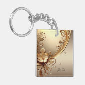 Golden Ornate Floral Keychain キーホルダー (正面左)