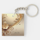 Golden Ornate Floral Keychain キーホルダー (裏面)