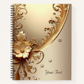 Golden Ornate Floral Notebook ノートブック