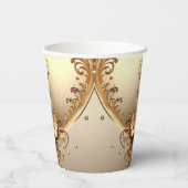 Golden Ornate Floral Paper Cups 紙コップ (裏面)