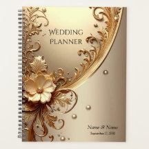 Golden Ornate Floral Planner