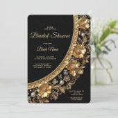 Golden Ornate Frame Bridal Shower Invitation 招待状 (スタンド正面)