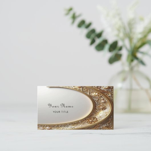 Golden Ornate Frame Business Card 名刺 (スタンド正面)