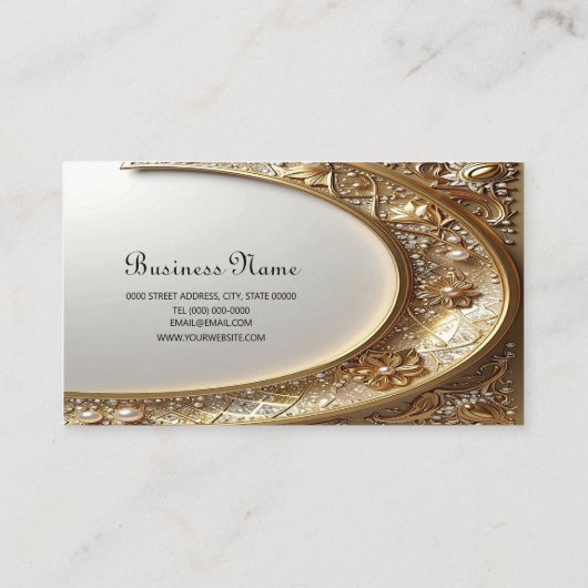 Golden Ornate Frame Business Card 名刺 (裏面)