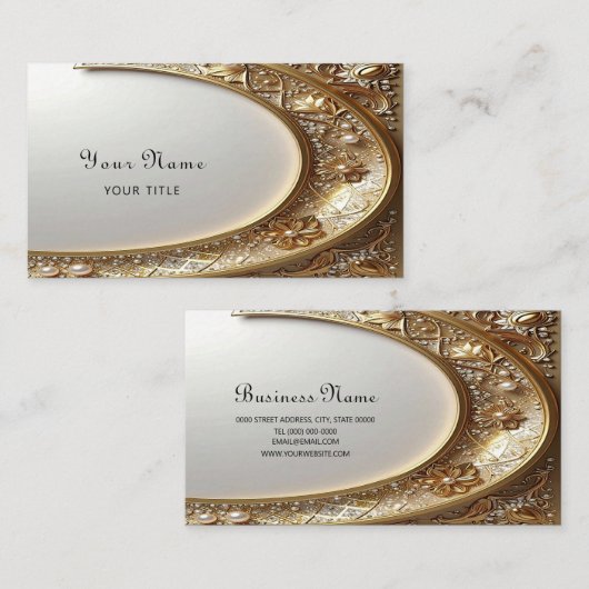 Golden Ornate Frame Business Card 名刺 (正面/裏面)