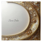 Golden Ornate Frame Ceramic Tile タイル (正面)