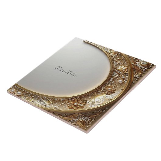 Golden Ornate Frame Ceramic Tile タイル (側面)