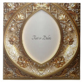 Golden Ornate Frame Ceramic Tile タイル (正面)