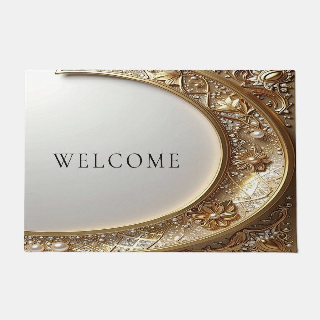 Golden Ornate Frame Doormat ドアマット (正面)