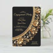 Golden Ornate Frame Engagement Invitation 招待状 (スタンド正面)