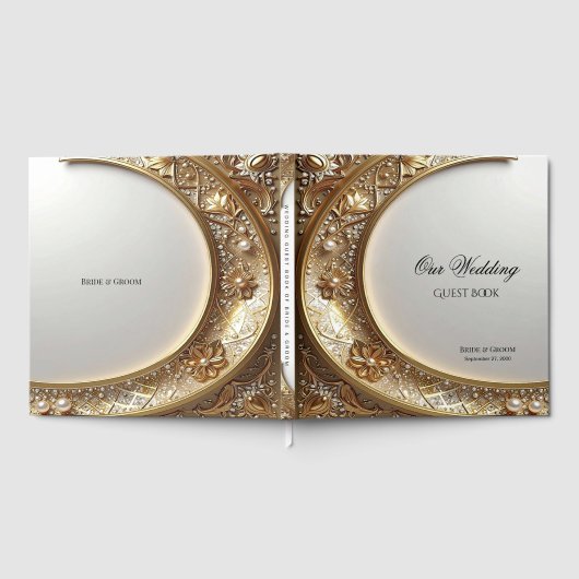 Golden Ornate Frame Guest Book ゲストブック (全面)