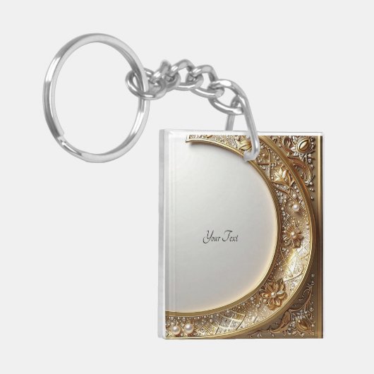 Golden Ornate Frame Keychain キーホルダー (正面左)