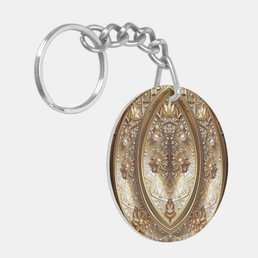 Golden Ornate Frame Keychain キーホルダー (正面左)