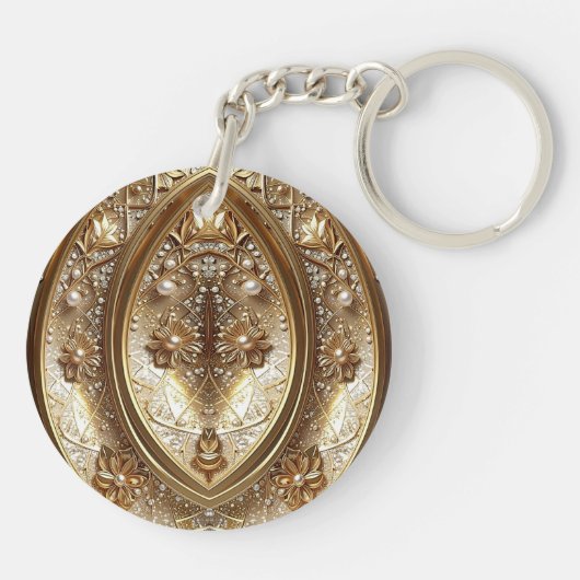 Golden Ornate Frame Keychain キーホルダー (裏面)