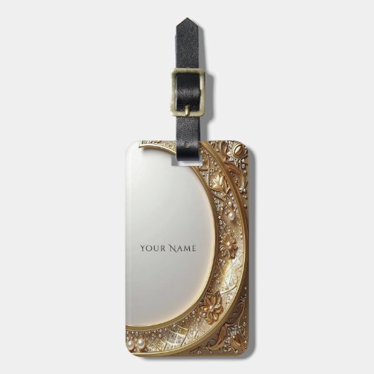 Golden Ornate Frame Luggage Tag ラゲッジタグ (正面縦)