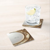 Golden Ornate Frame Paper Coaster スクエアペーパーコースター (インサイチュ)