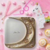 Golden Ornate Frame Paper Plate ペーパープレート (パーティー)
