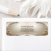 Golden Ornate Frame Pear Return Address Label ラベル (インサイチュ)