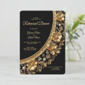 Golden Ornate Frame Rehearsal Dinner 招待状 (スタンド正面)
